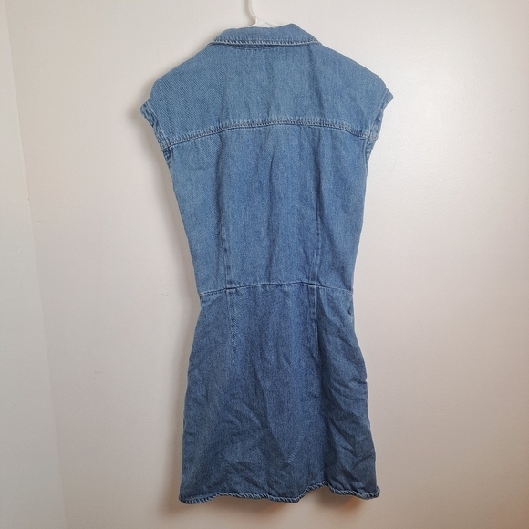 Mavi Medium Wash Denim Button Up Short Sleeve Mercy Shirt Mini Dress Size XS - Picture 4 of 11